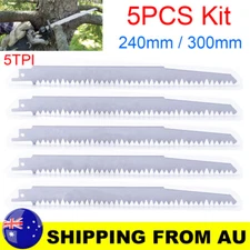 5PCS Reciprocating Saw Blade Wood Timber Pruning Tool Blades 240mm 300mm 5TPI AU