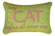 My Cat Walks All Over Me Tapestry Word Pillow