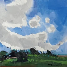Jose Trujillo Fine Art PRINT 16x16" Collectible Artist Landscape Clouds