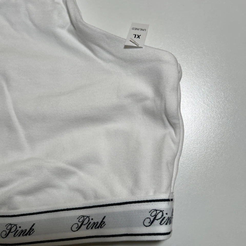 全新带标签 粉色 Bralette 尺寸 XL 白色标志 — 第 3/4 张图片