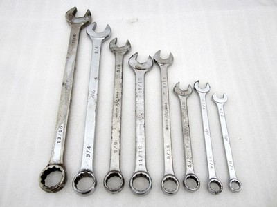 Vintage MAC Tools 8pc SAE Combination Wrenches 3/8'' to 13/16'' Made in USA