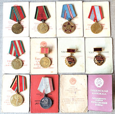 Set of 10 USSR Soviet russian Military medals for Police Lieutenant .Description