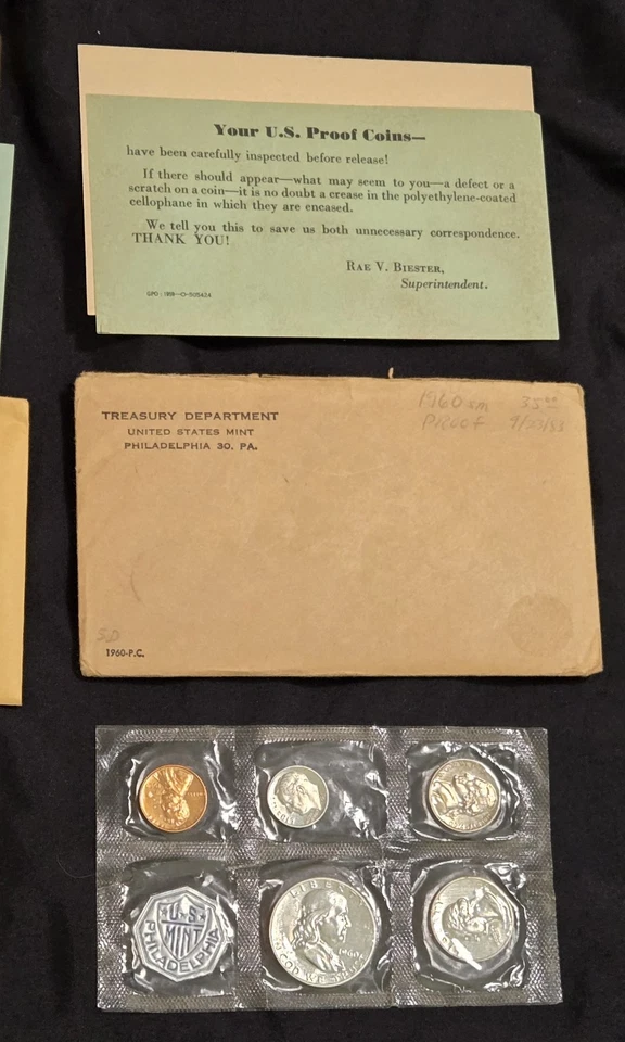 US Mint Lot of 4 Silver Proof Sets! 1956 1957 1960 Large & Small Date! 20 Coins! - Image 4 of 4