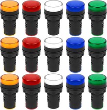 15 PCS Indicator Light, LED Flush Panel Mount LED Pilot Signal Light Panel Bulbs