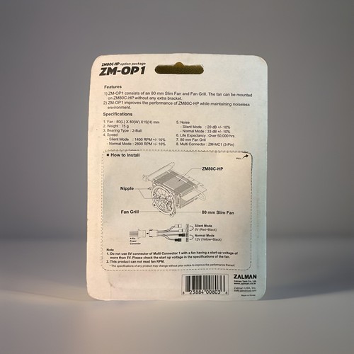 ZALMAN - Slimfan & Grill, 80mm Gehäuselüfter Neu! - Photo 2/2