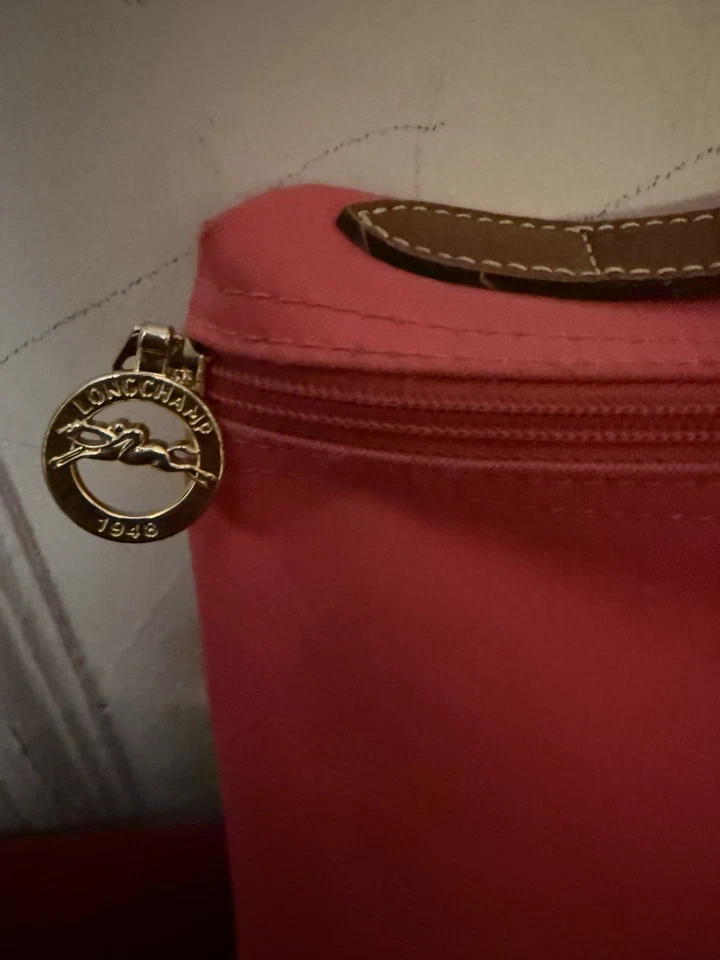 Longchamp - Le Pliage Pink Cosmetic Storage Make Up Bag with Top Handle - Image 2 of 4