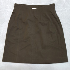 ISSEY MIYAKE Wool Skirt Dark Brown Seamed A-Line Made in Japan Size M