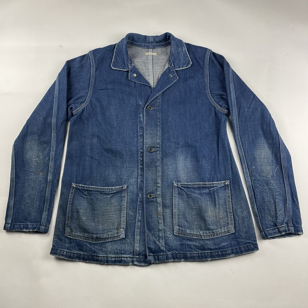 Chimala Denim Work Chore Jacket Men XXS Distressed Style Made In
