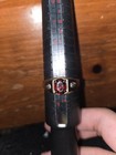 10K Yellow Gold Men's Garnet and Diamond Gypsy Ring Size 14 — photo 2