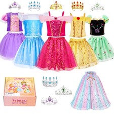 Meland Princess Dress Up Trunk for Girls 3-8, Toys Gift Set Medium, Red