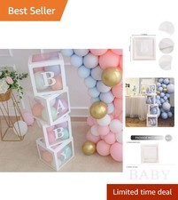 Baby Shower Boxes Decor 4 pcs Transparent Balloons with Baby Letters