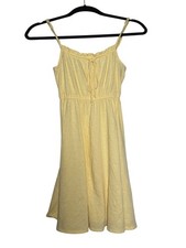 American Eagle Sleeveless Mini Dress Pastel Yellow Size XXS Cotton Slub