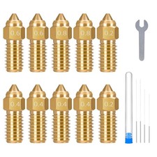 12-Piece Brass 3D Printer Nozzle Set