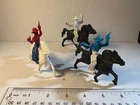 Lot of 3 Vintage Lido Plastic Swivel Hip Cowboys on horses.