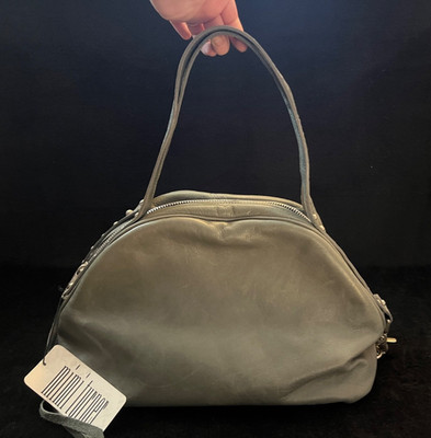 NWT Mimi Turner grey leather handbag with dustbag, hand-crafted in New York City