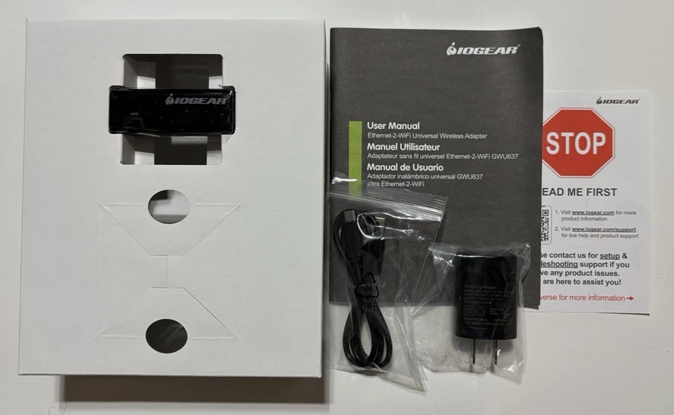 IOGEAR Universal RJ-45 Ethernet to Wi-Fi Wireless Adapter Dongle with WPS GWU637 - Image 4 of 4