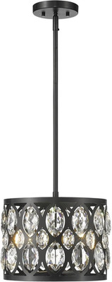 Elegant 3-Light Chandelier in Modern Black Finish - Model 6010-12MB