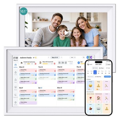 Ascrecem Digitaler Kalender 10,1 Zoll Smart Elektronisch Weiß 