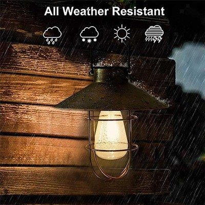 Solar Licht Eisen Retro LED Metall Garten Licht Solar Powered Laterne Lampe