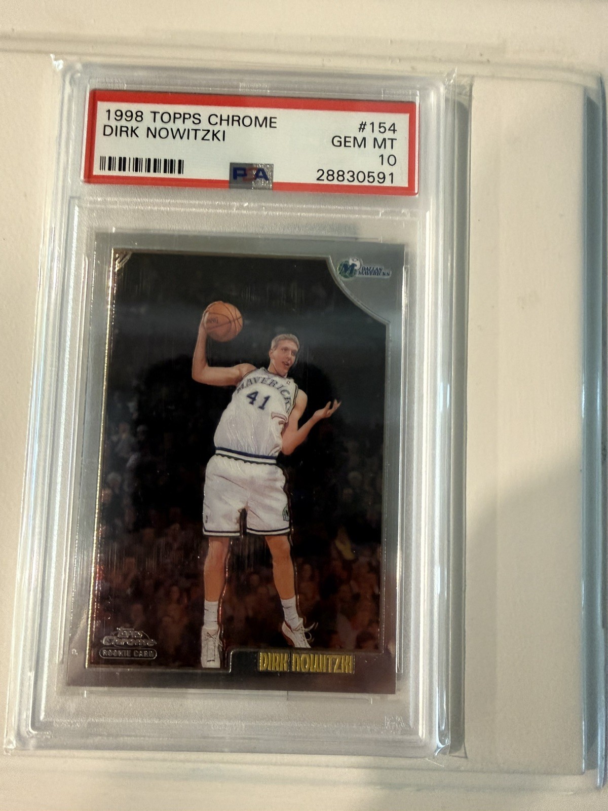 1998 98 Topps Chrome Dirk Nowitzki ROOKIE #154 PSA 10 GEM MINT