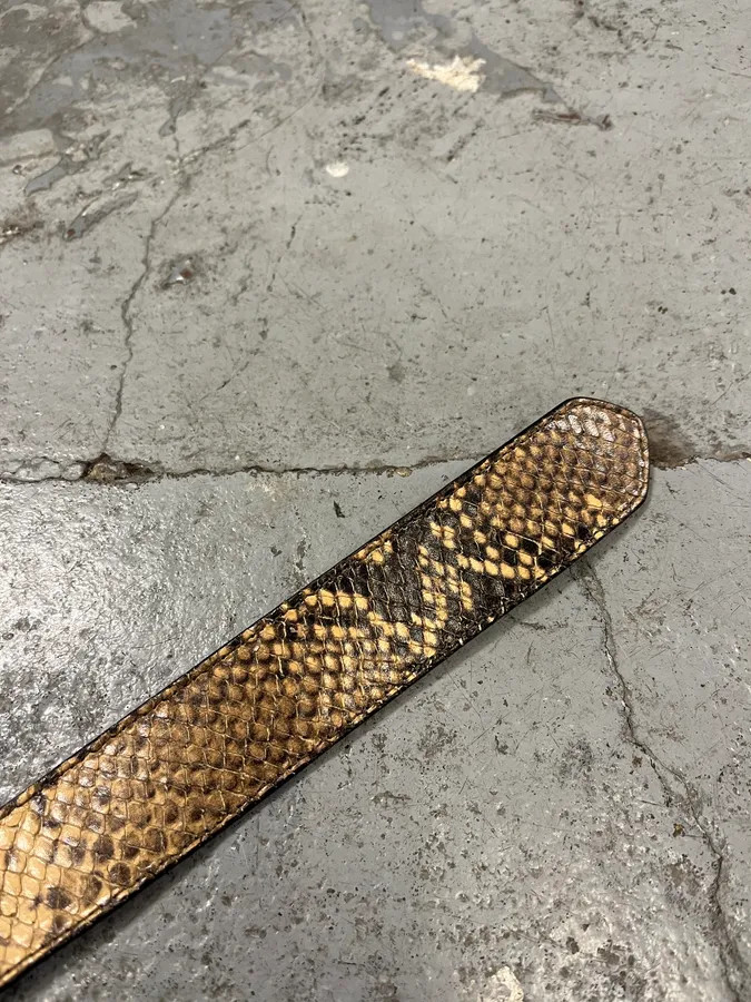 2000s Dries Van Noten Python Effect Leather Belt … - image 7