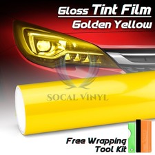 Gloss Golden Yellow Headlight Taillight Auto Protective Lights Tint Film Vinyl