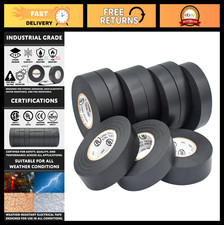 10 Pack Colored Electrical Tape - UL Listed, 60ft x 3/4in, Waterproof, Flame Ret