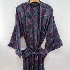 Vintage Christian Dior Monsieur Paisley Satin Robe Hugh Hefner Costume Kimono