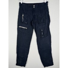 Johnny Was Marika Cupro Pants Unisex 2 Cargo Utility Pockets Lightweight PG2160