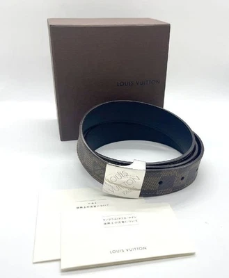 LOUIS VUITTON Damier Ceinture Braun Leder 5 Löcher Gürtel Damen Größe 80 32 - Bild 1 von 4