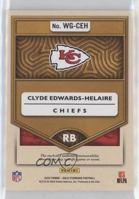 2022 Panini Gold Standard White Gold Prime /25 Clyde Edwards-Helaire #WG-CEH - Image 2 of 2