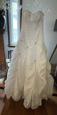 David's Bridal Sweetheart Strapless Wedding Gown White Sz 4 Lace-Up Corset Hooks