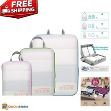 Lightweight Nylon Compression Packing Cubes - 3 Piece Set for Travel Essentials
