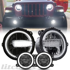 Led Headlights Projector Drl Fog Lights For 2018-2024 Jeep Wrangler Jl Gladiator