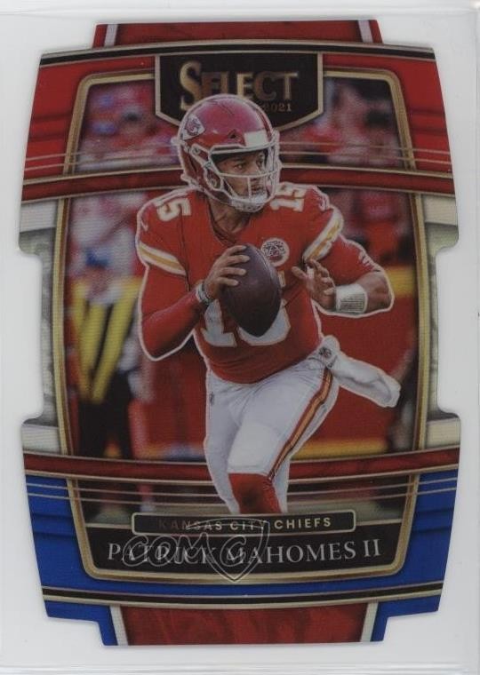 2021 Panini Select Concourse Red & Blue Prizm Die-Cut Patrick Mahomes II #2 1g8h