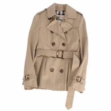 Burberry London Trench Coat Short Length Back Check Outerwear Womens Used MOLO-0