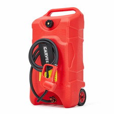 16-Gallon Gas Tank w/ Pump, 10FT Hose  Wheels, Leak-Proof Fuel Can , Red