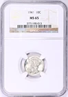 1941 NGC MS65 SILVER MINT 10C MERCURY DIME LUSTROUS STRIKE BEAUTY