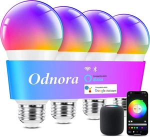 Ampoule de lumière intelligente changeant la couleur E26 RGBW WW WiFi Compatibilité Bluetooth avec