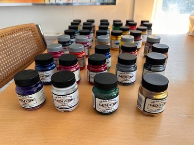 Lot of 40 Jacquard Textile Color Fabric Paints & Acid Dyes Lumiere Dye-na-Flow +