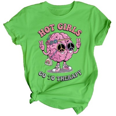 Frauen Gehirn Frieden Zeichen psychische Gesundheit Bewusstsein T-Shirt...