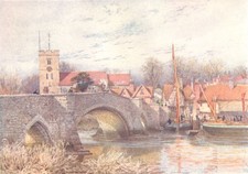 KENT. Aylesford Bridge 1907 old antique vintage print picture