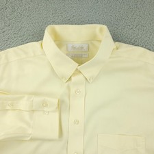 Roundtree Yorke Gold Label Dress Shirt Mens 17 36/37 Yellow Tall Non Iron
