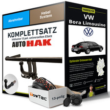 Für VW Bora Limousine Typ 1J2 Anhängerkupplung abnehmbar +eSatz 13pol uni. 98-