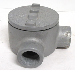 Used Appleton GRL100 Conduit Outlet Box Type GRL 1" 2 Hubs Malleable L