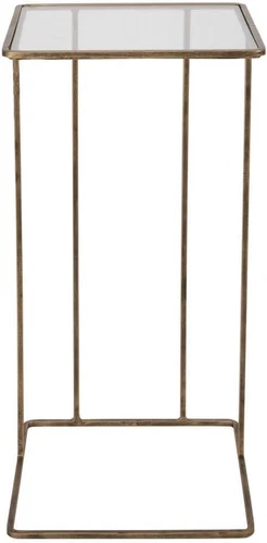 Antiqued Gold 12" Wide Cadmus Side Table by - Picture 5 of 9