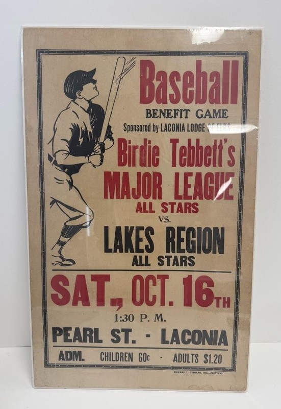 1950's Birdie Tebbetts Major League All Star Game Sign Original Laconia NH