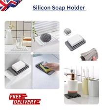 Soap Holder Silicone Bathroom Dish Soapbox Plate Tray Drain Jewelry Holder Wash