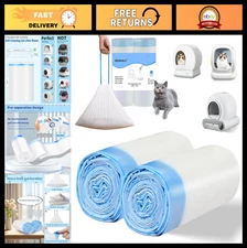 Self-Cleaning Cat Litter Box Liners 40 Count, Heavy Duty Drawstring Bags 17.7" x