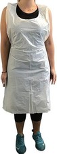 100 Count Bib Style Disposable Poly Aprons, Individually Wrapped, 28 x 46 Inc...